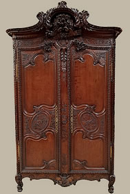 Armoire-normande-fécampoise-chêne-sculpté-Fécamp-XIXe-siècle